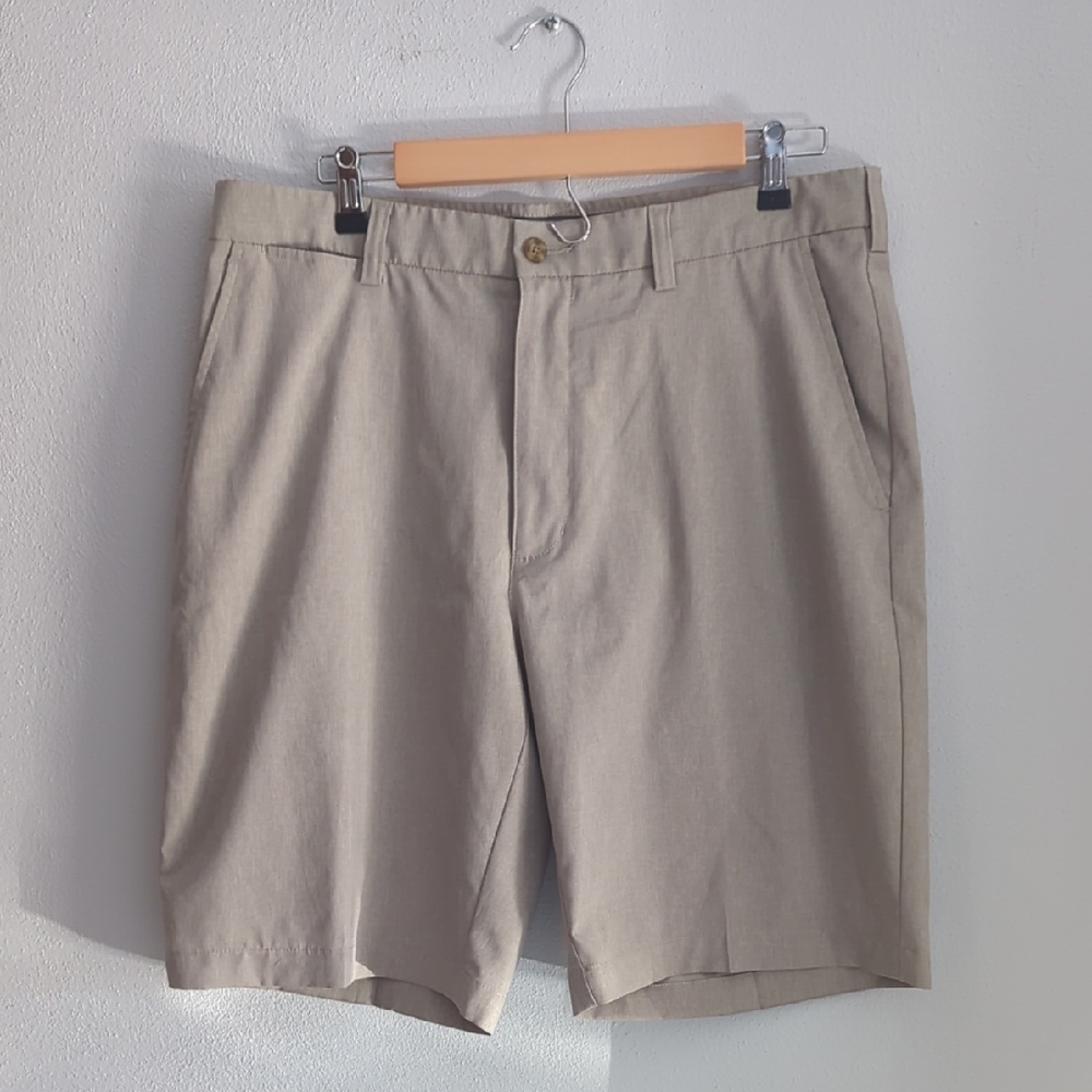 Grand Slam Men's Tan Flat Front Shorts